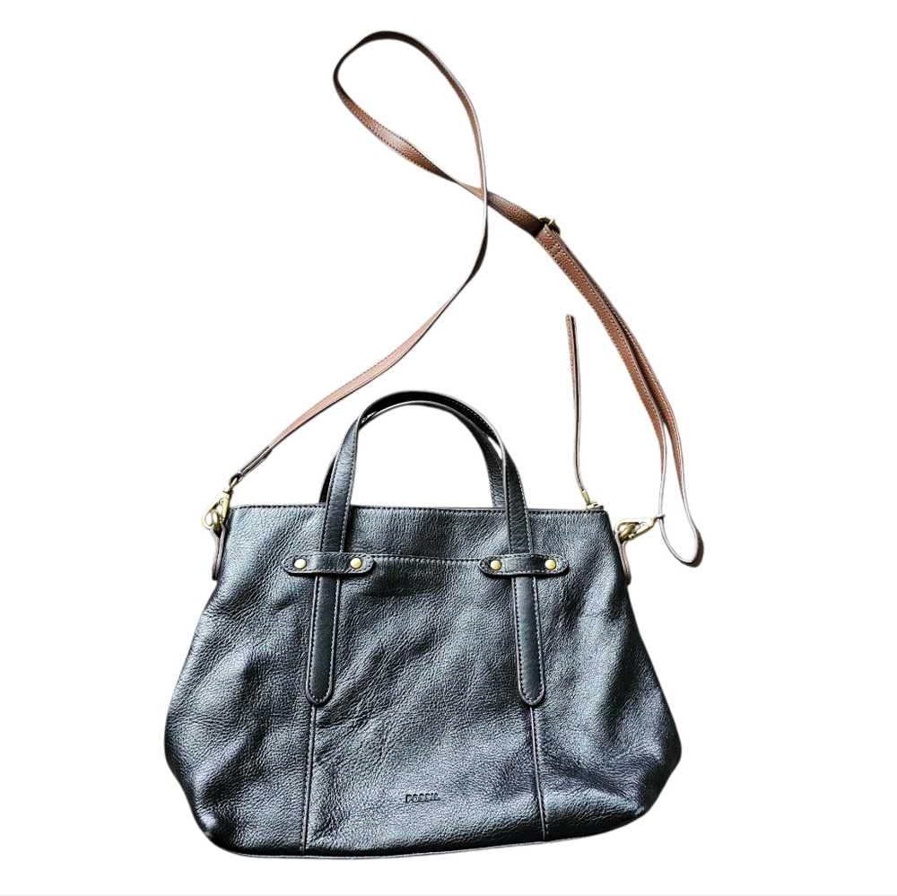 Fossil Black Leather Shoulder Crossbody Bag - Picture 5 of 8